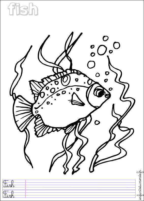 coloriage poisson 4